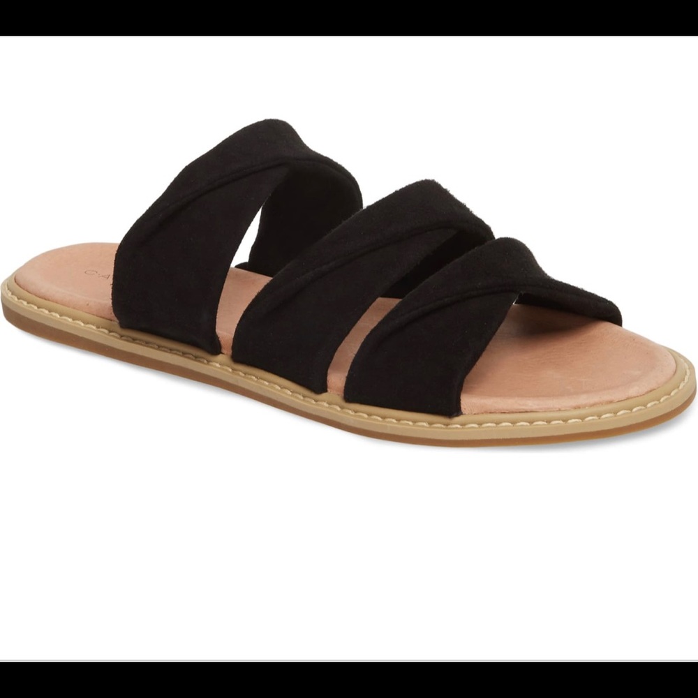 Caslon Cooper Slides Black Sandals Size 12